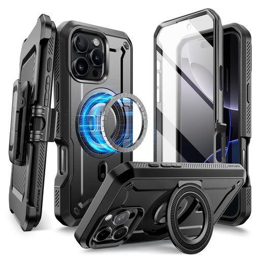 SUPCASE IPHONE 16 PRO MAX ケース 6.9インチ 2024 磁気ケース MAGSAFE対応 米軍MIL規格取得 衝撃吸収 全面保護 画面保護フィルム付き 内蔵スタンド 腰かけク