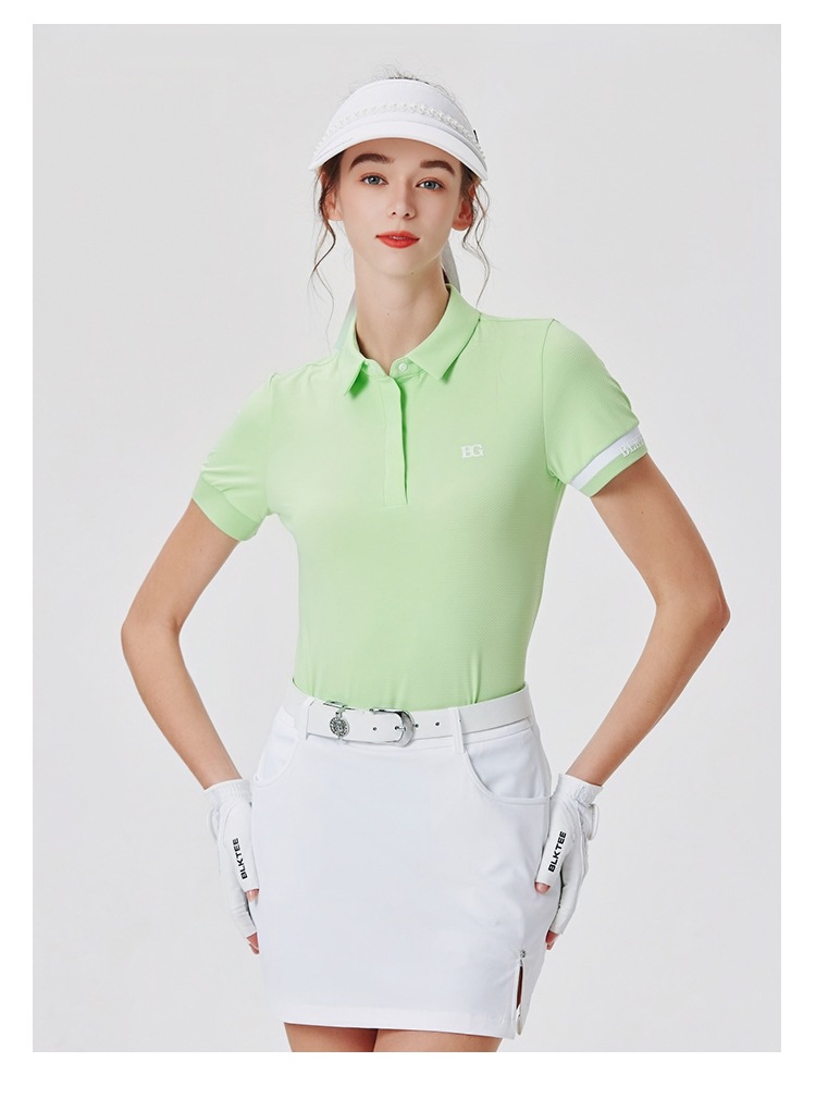 BLKTEE ダイヤモンドラペル レディース 半袖　グリーン