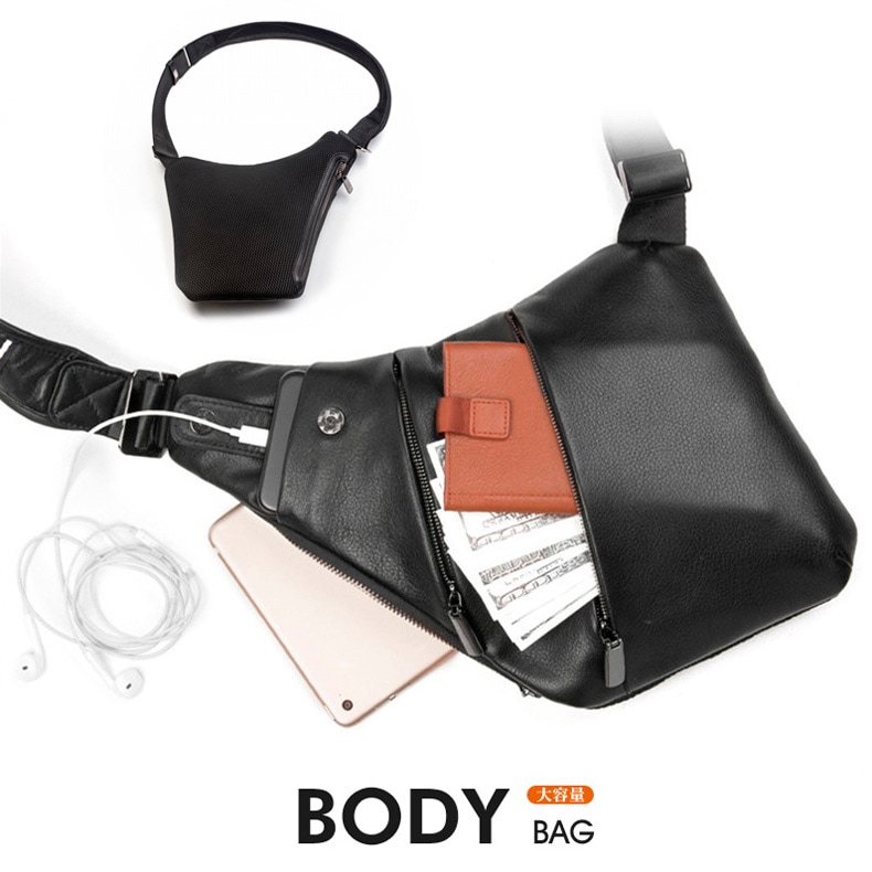レザー 本革ボディバッグ メンズ 革 ワンショルダー 黒 人気 収納 防犯対策 斜め掛け 牛革 防犯バッグ 質感 メンズボディバッグ スマホ 本革 ボディバッグ 盗難防止 財布