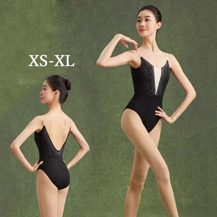 バレエ レオタード 長袖 大人 バレエ用品 コスチューム ユニフォーム バレリーナ 衣装 ダンス ballet用品 レッスン着 練習衣装 ジュニア 韓国 大人用 ブラック XS/S/M/L/XL