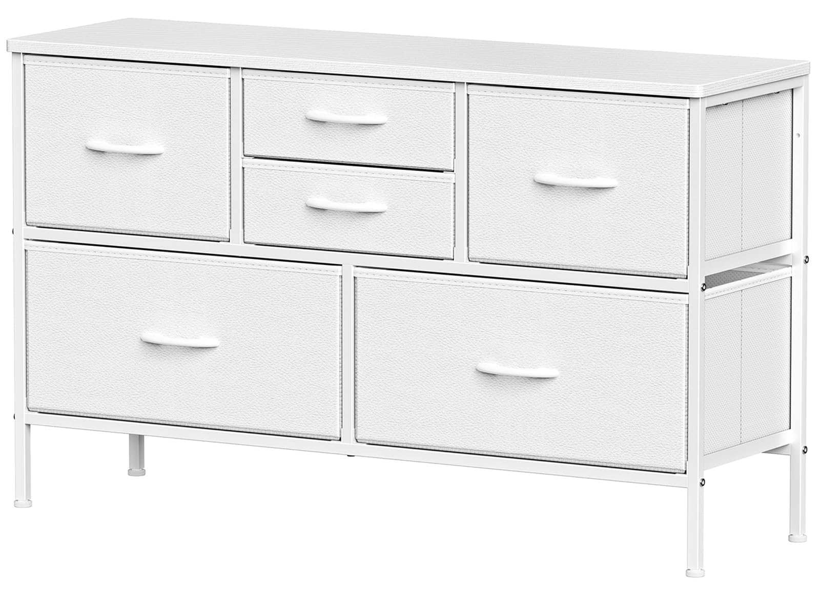 タンス ローチェスト テレビ台 収納棚 リビング収納 衣装・衣類収納ケース キッズ・ベイビー・子ども用ロータイプ ワイドチェスト幅100 TV台 一人暮らし おしゃれ（高防水性皮革 ホワイト）