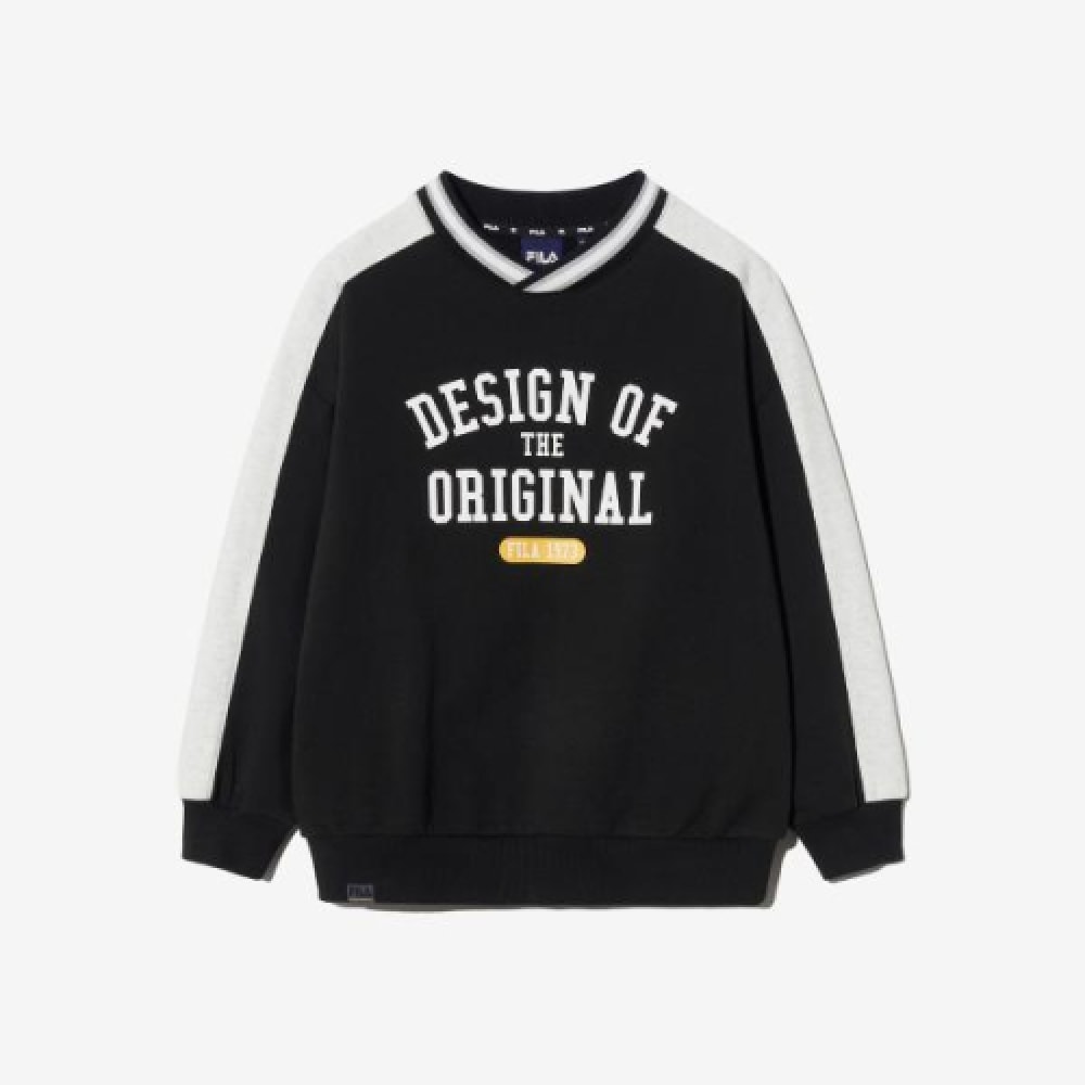 FILA キッズキャンパスカラースウェットシャツ (FK2POH1303XBLK)