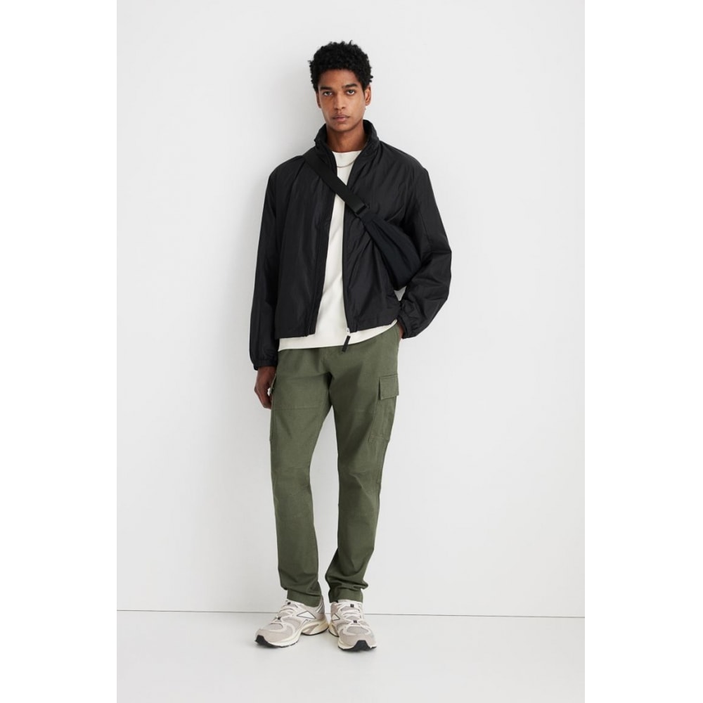 H&M カーゴパンツスリムフィットカーキグリーン