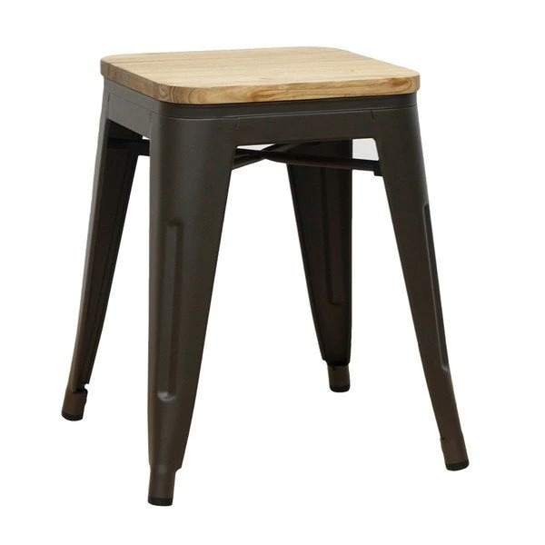 椅子 チェア スツール おしゃれ 2脚セット インダストリアル ヴィンテージ メタル 古材 スタッキング 完成品 座面高さ45cm