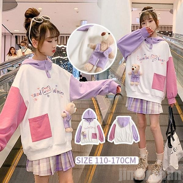 おすすめランキングパーカー 女の子 長袖シャツ ブラウン 子供服 長袖パーカー フード付き トレーナー プルオーバー トップス キッズ スウェット 森ガール 春 秋 冬 長袖 女子高校生 通勤