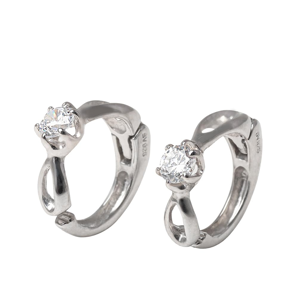 【PURÉZZA】特許取得 落ちにくい！痛くない! キュービックジルコニア CZ 一粒 イヤーカフ フィットリング イヤリング ノンホールピアス ピアリング かわいい