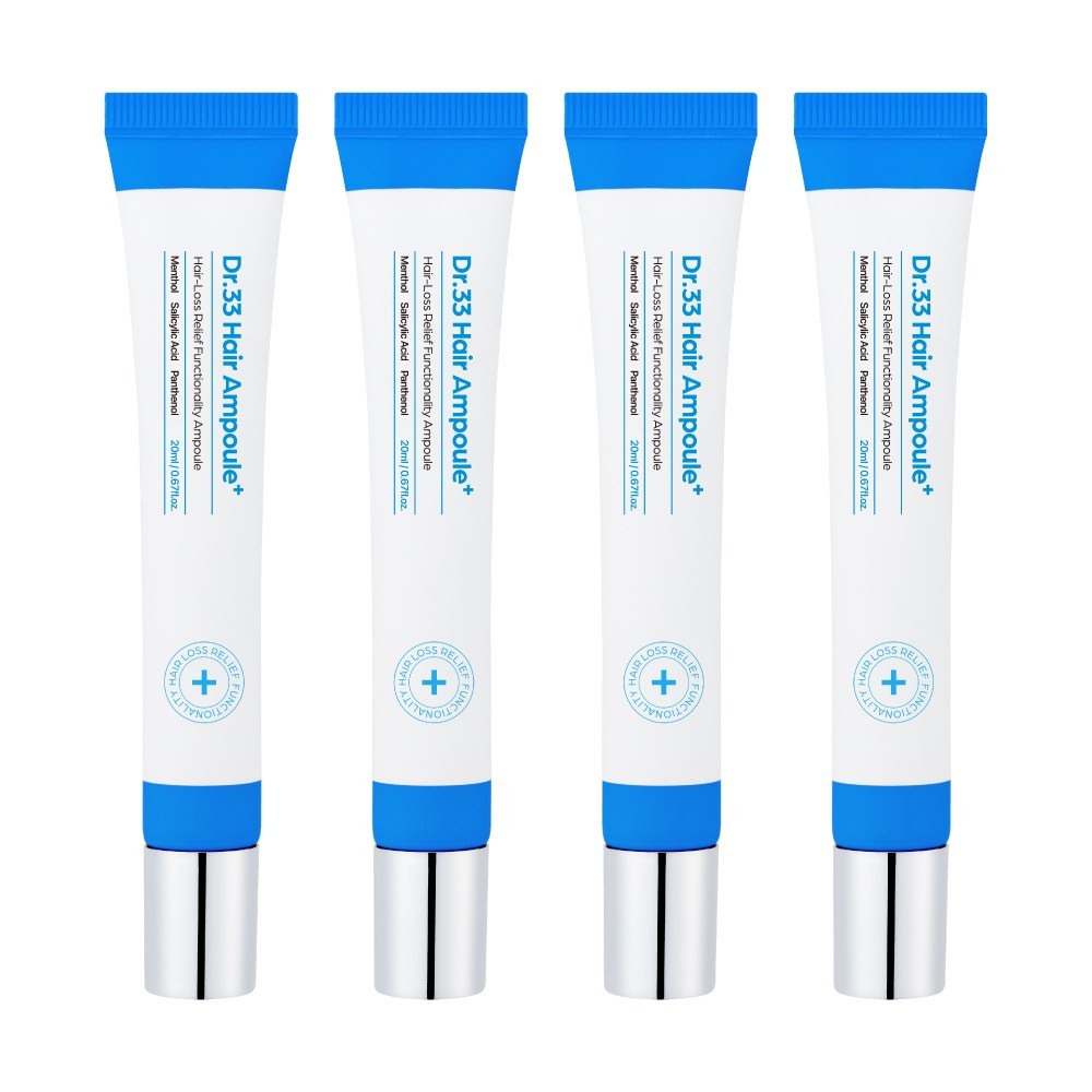 ドクター33脱毛症状緩和機能性ヘアアンプルトニックサリシリックアシッドメントールビール酵母抽出物黒豆抽出物含有20ml4個