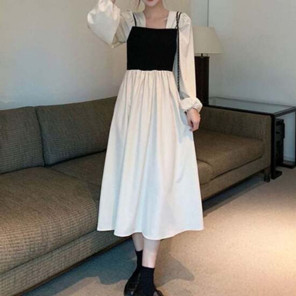 ショップアン レディース レイヤード フレア ロングドレス WON-WDR-WD2FC4E