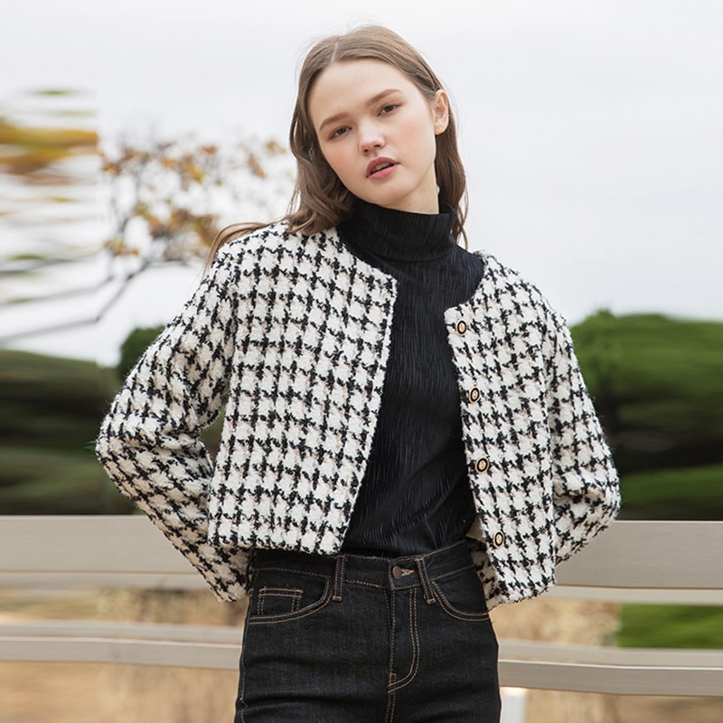 [CLET] 20FW / TWEED CROP JACKET / かんこく / ジャケット / みじか-い / ツイード / アイボリー