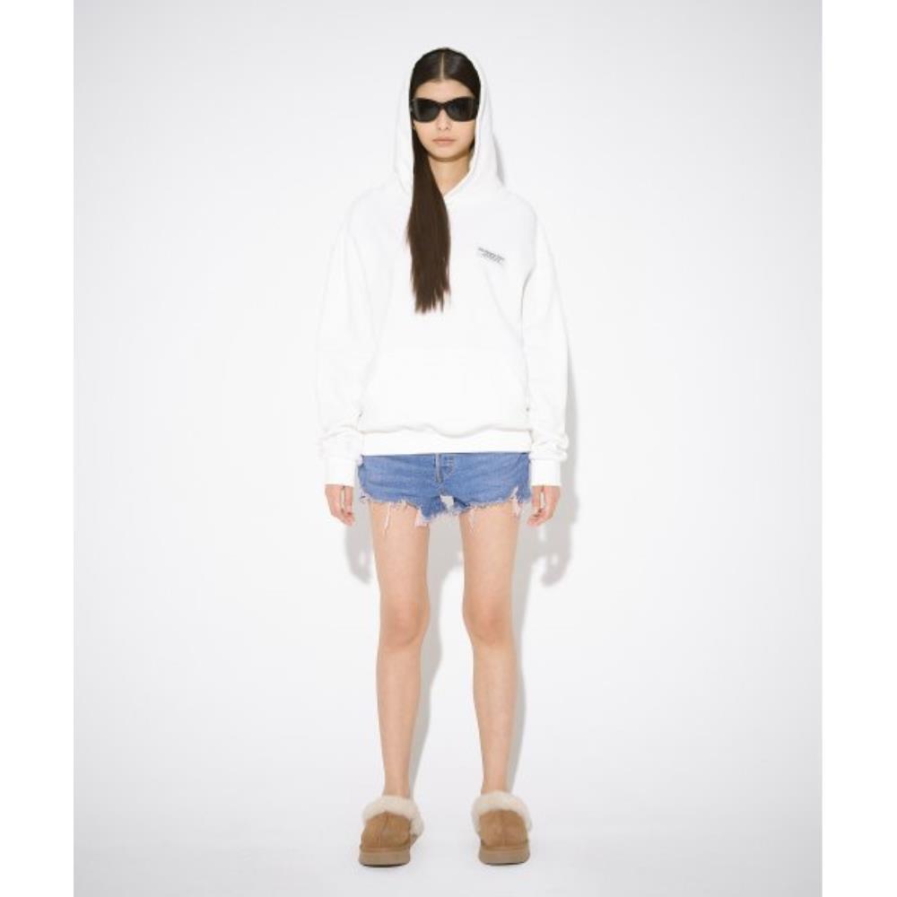 THE MUSEUM VISITOR SILVER CUBIC STUD LOGO HOODY WHITE 12