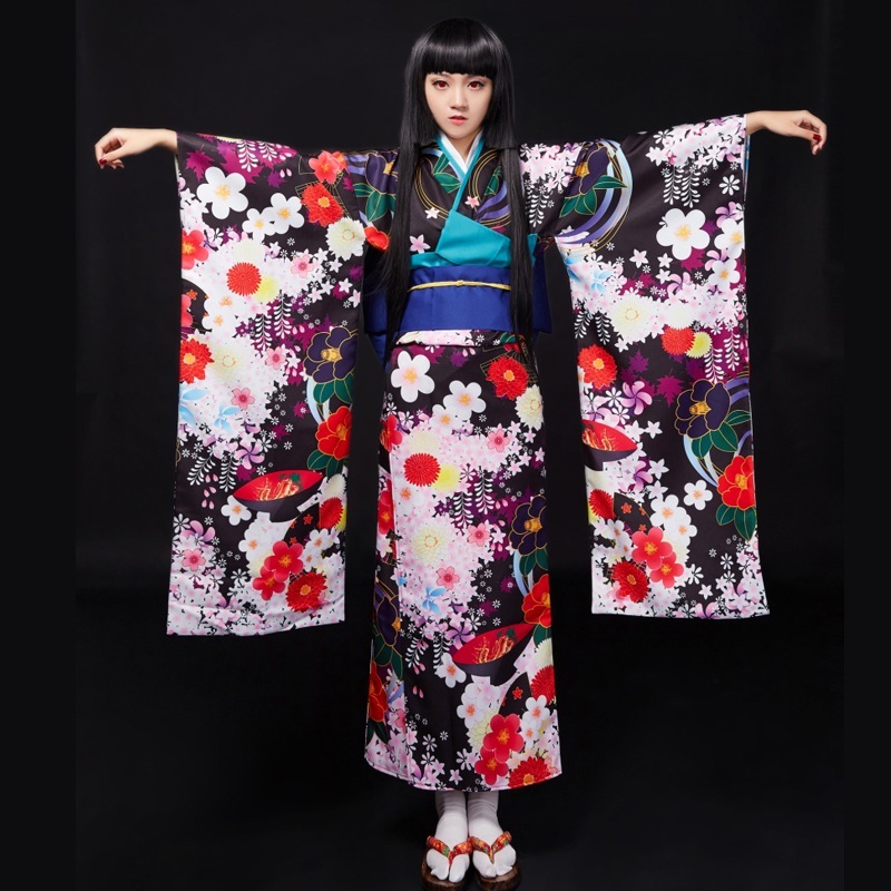 地獄少女 閻魔あい 着物 コスプレ衣装 ハロウィン コスチューム期間限定30％
