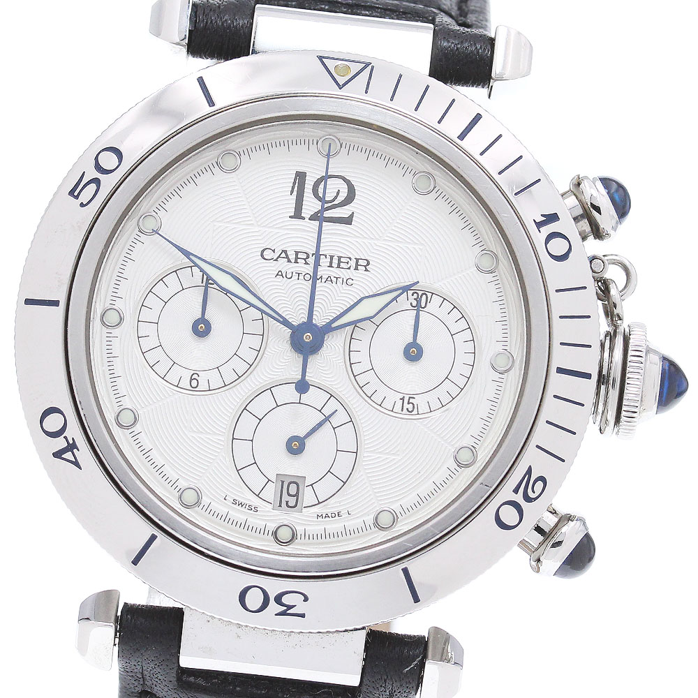 カルティエ CARTIER W3103055 パシャ 38ｍｍ クロノグラフ 自動巻き メンズ 保証書付き_868189【中古】 249,450円