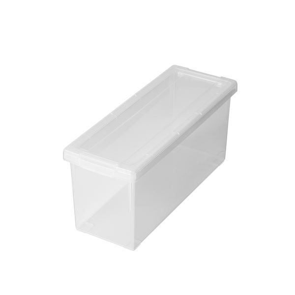 (まとめ) クリア 収納ボックス/収納ケース (コミック本) フタ付き 『いれと庫』 (×15個セット)