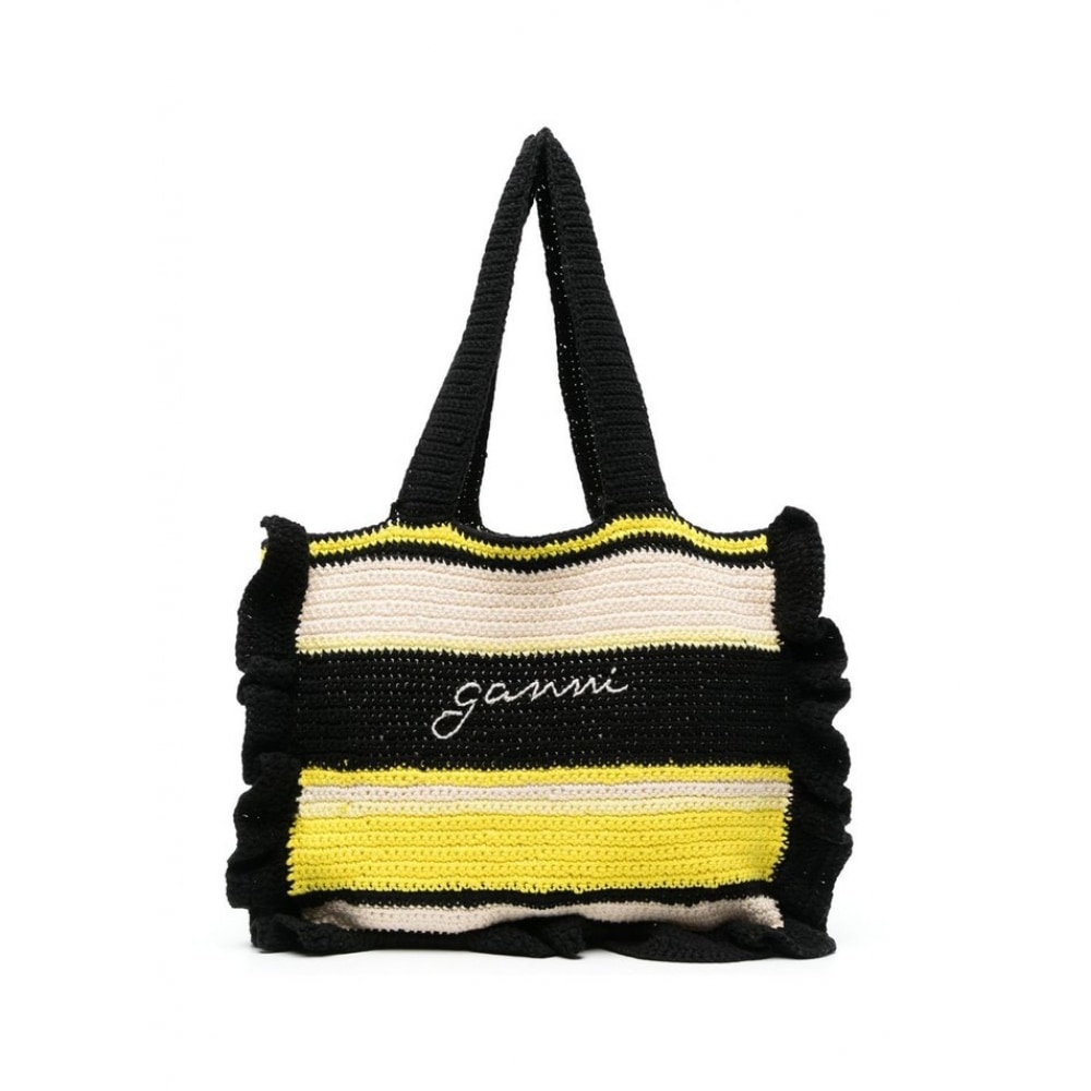 ガルニ 23SS ロゴ刺繍入りかぎ針編みトート/ショルダーバッグマルチ A4515 373