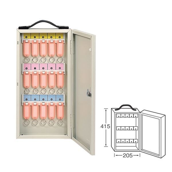 ワールドキーボックス/鍵収納箱 [携帯/壁掛け兼用型/15本掛用] スチール製 水上金属 K-15