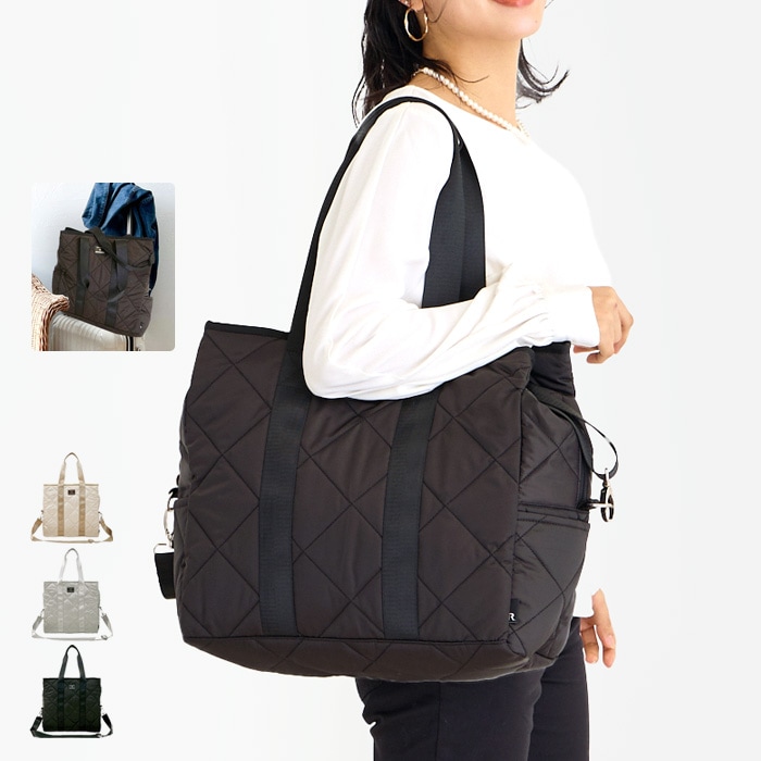 2WAY マルチ バッグ SC.グランデボックス.グリスン-A ショルダー トート マザーズバッグ マザーズ ボストンバッグ キャリーオンバッグ キルティング a4 A4 旅行 ジム 通勤 通学