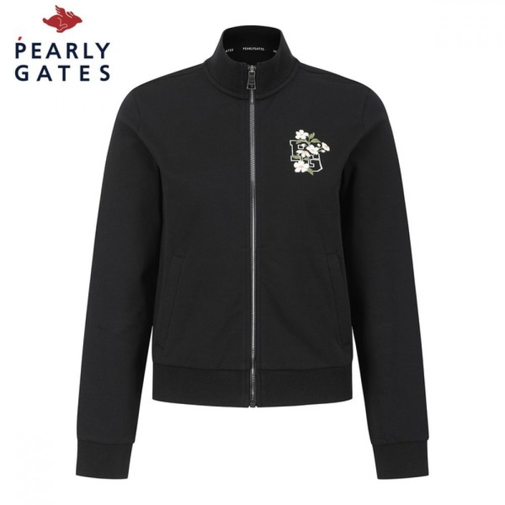 [Paris Gates] レディースロゴストレッチジップアップ長袖Tシャツ