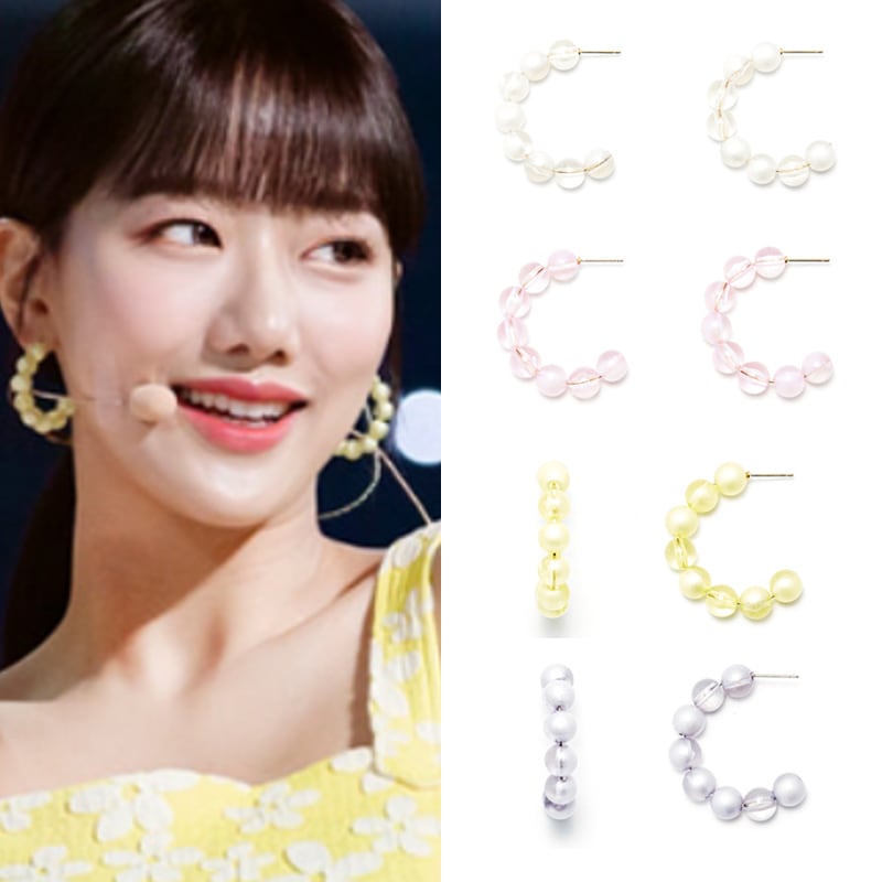 [エイプリル 良い着用] SOFT BEADS RING EARRINGS/デイリーリング/ 人気ジュエリー /韓国ファッションジュエリー /k-popアイドル着用/韓国の人気アクセサリー 7,052円