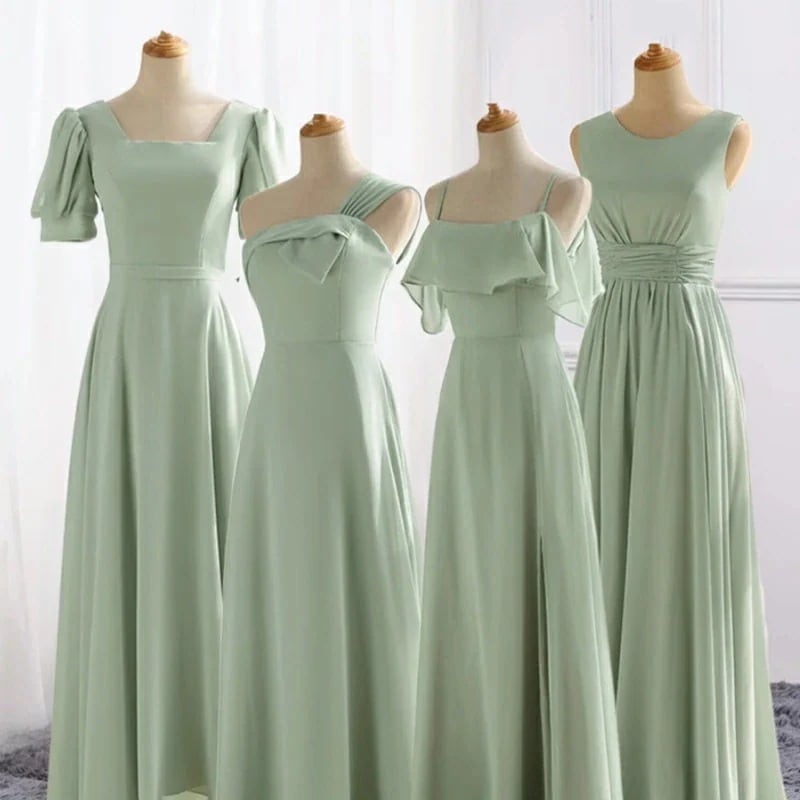 【急速出荷!】ブライズメイド ドレス ロング くすんだグリーン マキシ丈 ロング丈 ゲストドレス フォーマルドレス 二次会 ブライダル Aライン フレア 結婚式 ワンピース オフショルダー マキシ丈