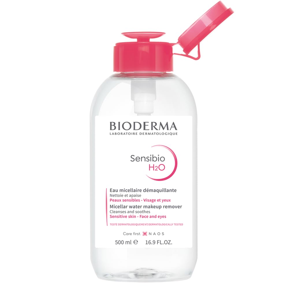 【正規品】ビオデルマ（Bioderma）サンシビオ エイチツーオー D（H2O） 片手プッシュポンプ 500mL 敏感肌用 クレンジング水（大容量 洗顔 メイク落とし クレンジングウォーター 敏感肌用