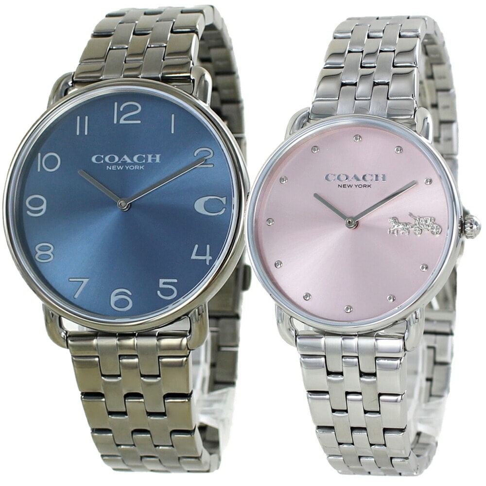 コーチ ペアウォッチ ペア腕時計 ステンレス ガンメタ シルバー おしゃれ エリオット 夫婦 カップル 両親 夫 妻 結婚記念日 誕生日プレゼント 男性 女性 結婚祝い サプライズ ペアギフト クリス