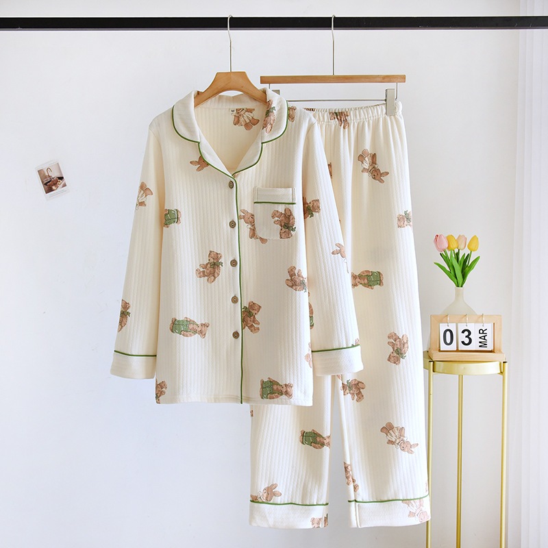 パジャマ レディース ルームウエア 可愛いパジャマ 2点セット ロングパンツ 長袖 パジャマレディース 上下セット 可愛い レディースパジャマ 大きいサイズ -23