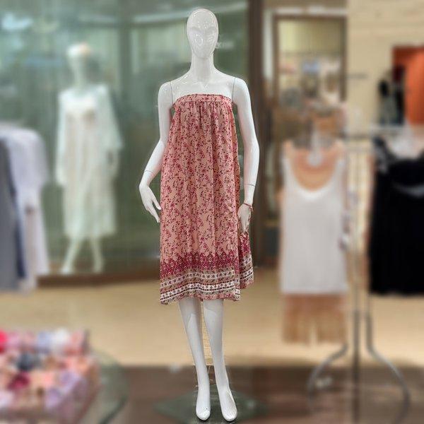 女性レーヨン花ボーダー捺染シャワーガウン (WGN367WL)_s