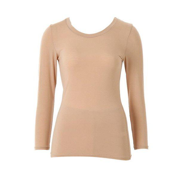 女性モーダル100手極細糸9分袖トップスインナー(VLG5061C)_s