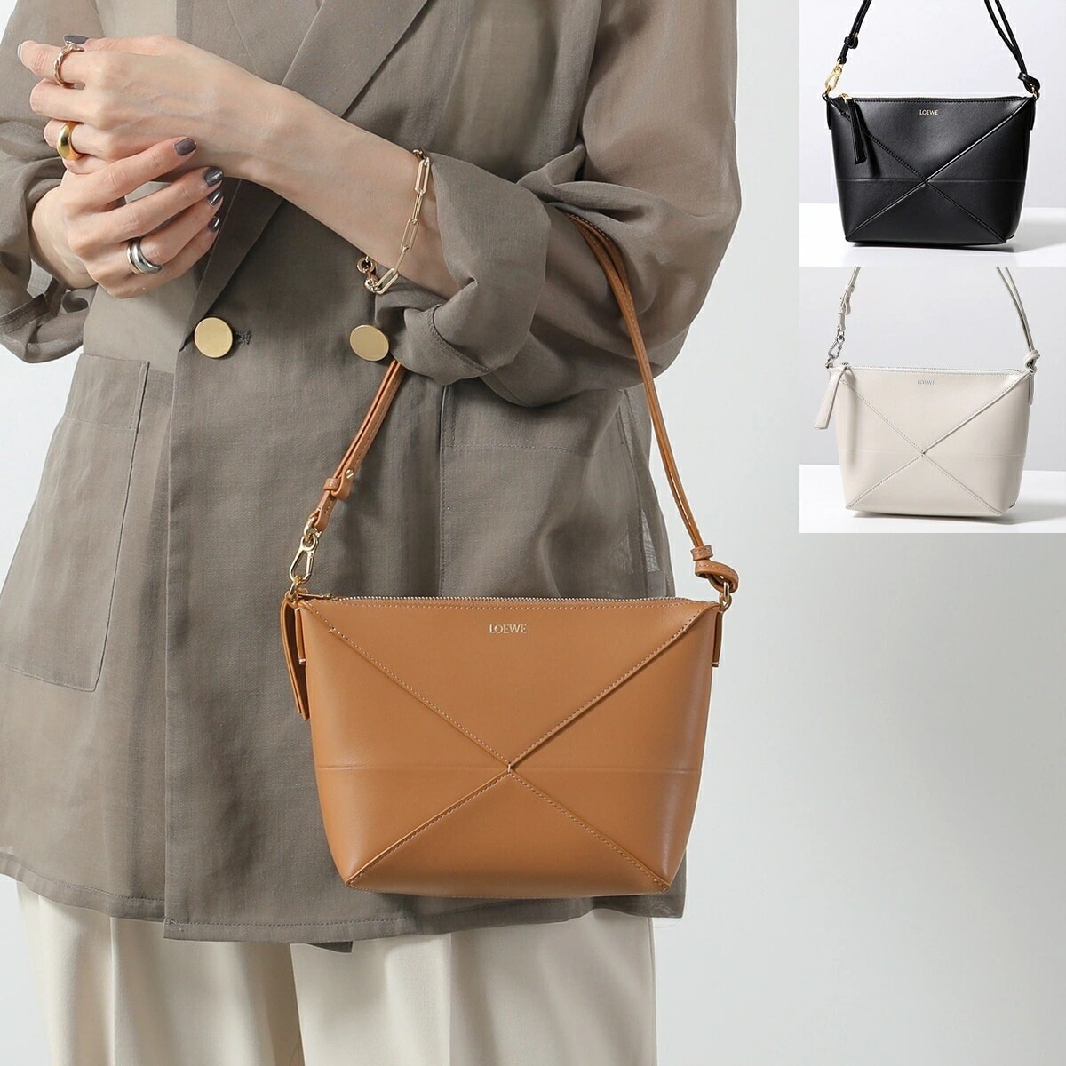 LOEWE ロエベ ショルダーバッグ PUZZLE FOLD POUCH パズルフォルド ポーチ C510PT1X01 レディース ハンドバッグ レザー 鞄 カラー3色