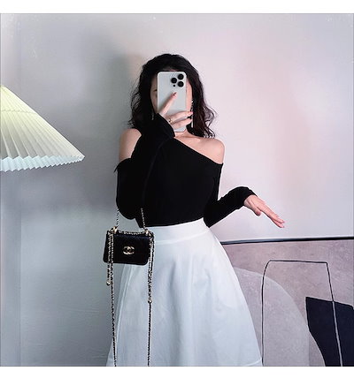 リトル ロック モンスター ストラップレス 春 秋 ホット ガールズ セクシー 黒 ニッチ トップス Tシャツ 個性的 トップス シャツ 袖あり 長袖 襟なし 大人可愛い きれいめ シンプル 大人 8,056円