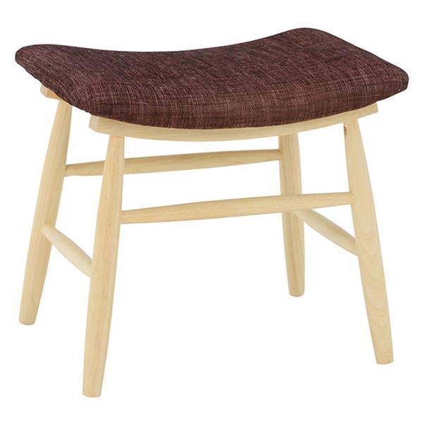 スツール オットマン 幅47×奥行34×高さ42cm ナチュラル×ブラウン 同色 2台セット 木製 完成品 リビング ダイニング