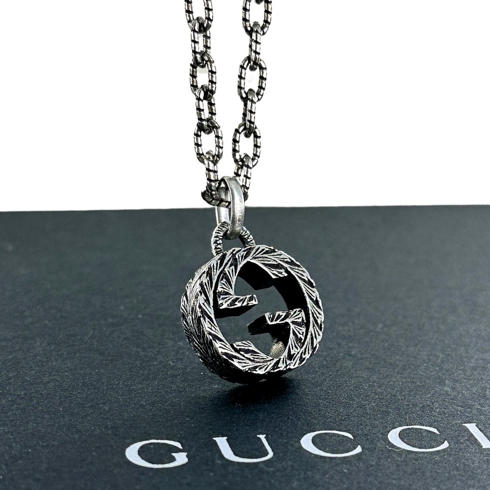 グッチ ネックレス ペンダント メンズ レディース シルバー925 インターロッキングG ユニセックス シンプル おしゃれ チェーンネックレス 結婚式 結婚記念日 プレゼント 誕生日プレゼント 妻 彼