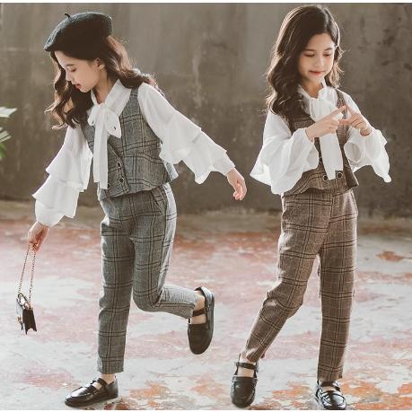 [新品入荷]子供 キッズ セットアップ 3点セット 卒業式 パンツスーツ フォーマル 子供服 発表会 女の子 入学式 おしゃれ 結婚式 発表会