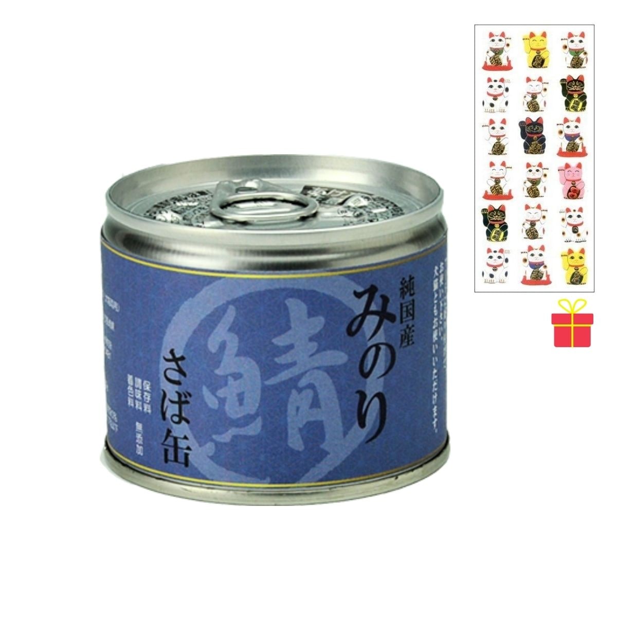 日本のみのり さば缶 150g×24缶【1ケース】【金運招き猫シール1枚付】犬猫用 鯖 ペットフード ウェット 魚 国産 無添加 サンユー研究所