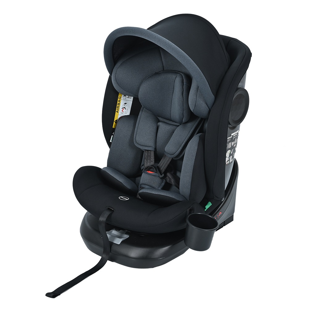 【トップテザータイプ】チャイルドシート 新生児 ISOFIX 0歳12歳 360度回転式 40150cm ジュニアシート 調節可能 洗える キャノピー付き ベビーシート ドリンクホルダー付き 出産