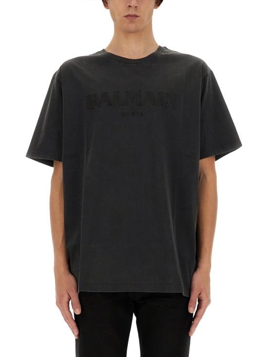 BALMAIN Men T-Shirts DH1EG010BC72 YGD CHARCOAL