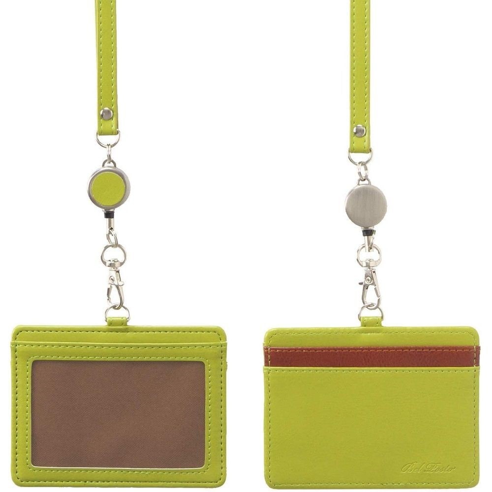（まとめ買い）ベルポスト リール付きIDカードホルダー 黄緑 BP-5703-32 [x3]