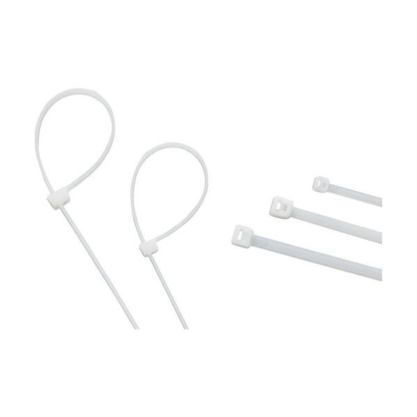 （まとめ）ケーブルタイ 幅2.4x長さ100mm 最大結束Φ22mm 白 1袋（100本）[x20]