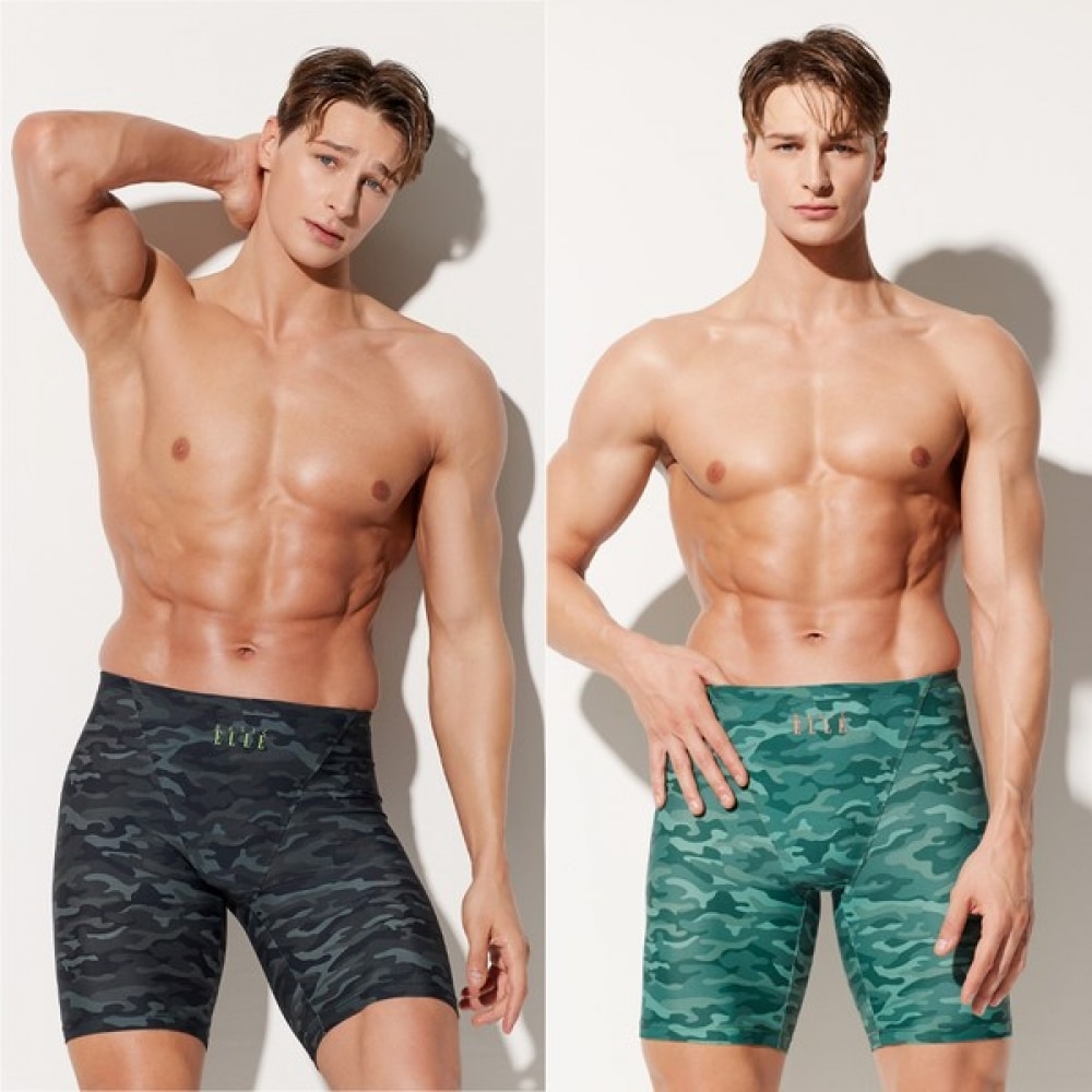 (ベーシックエル) ベーシックエルメンズ 5パートスクエア柄室内水着 BEZ-Y403