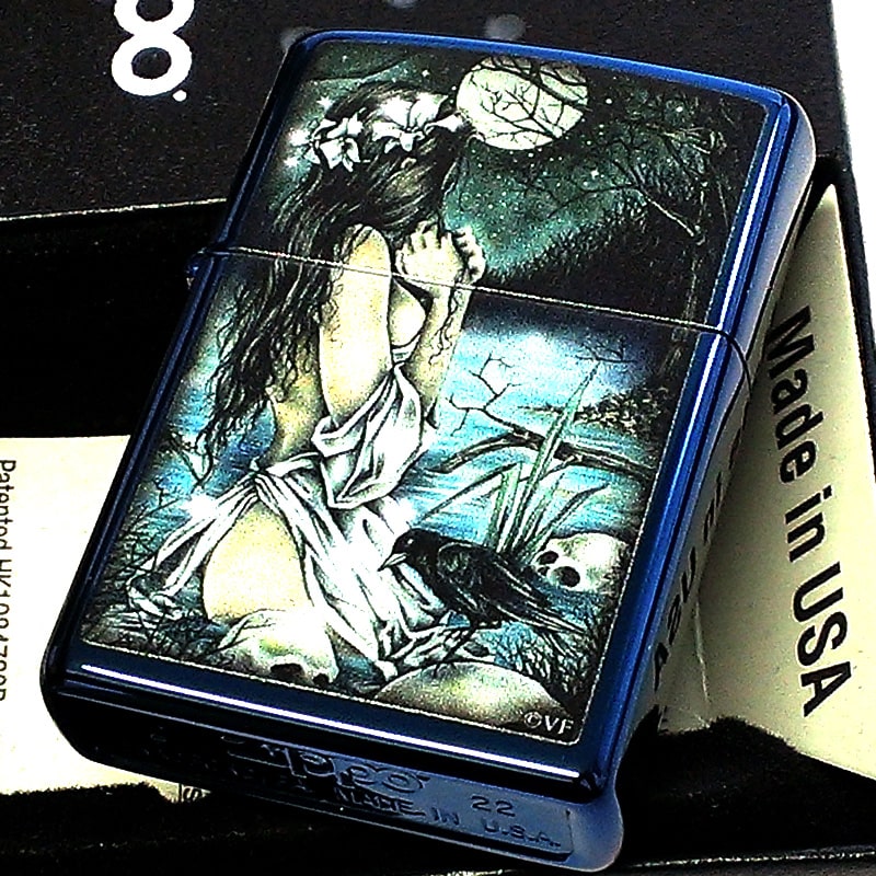 ZIPPO ライター ヴィクトリアフランセ ジッポ ブルー アート 青 綺麗 美しい クール かっこいい かわいい おしゃれ メンズ レディース