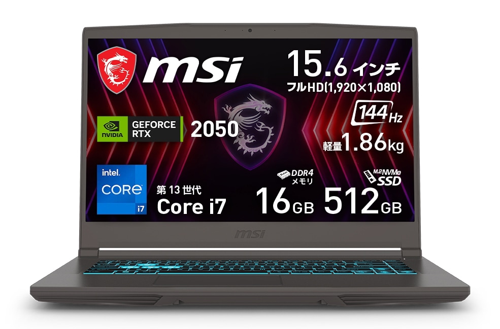 MSIエムエスアイ ゲーミングノートパソコン THIN-15-B13UCX（15.6型/Windows 11 Home/Core i7/メモリ 16GB/SSD 512GB/GeForce RTX 71,390円