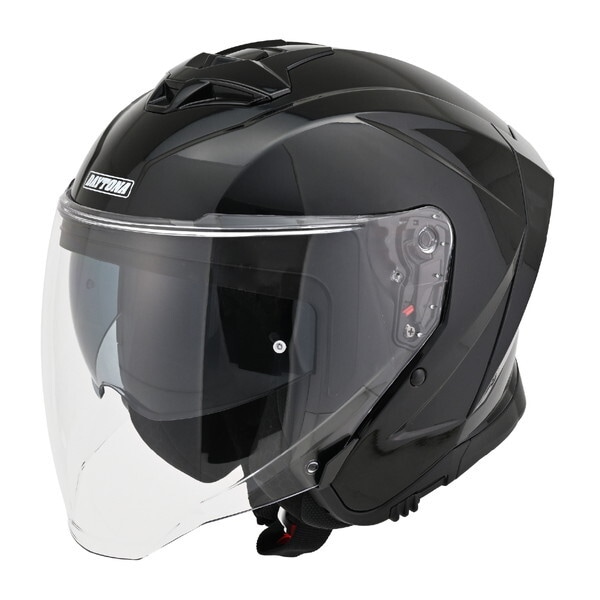 D61071 DN006SJジェットヘルメットBK/XL バイク用 SG規格 高強度ABS スポーツ設計 インナーバイザー / スピーカーホール 装備 ブラック XLサイズ(61-62cm)