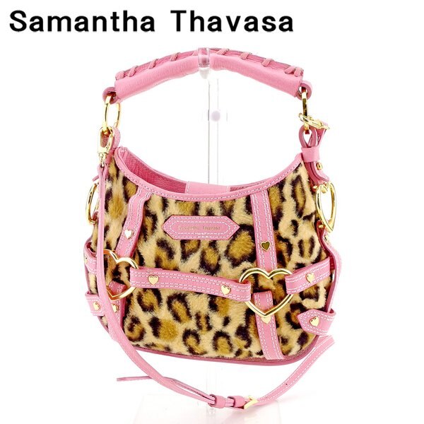 2WAY ショルダーバッグ 斜めがけショルダー バッグ レオパード ヒョウ ハート ピンク ベージュ ブラウン ゴールド 中古