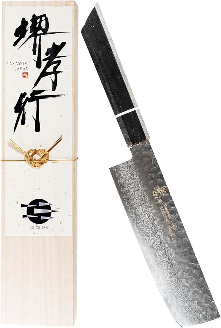 堺孝行 プロの料理人が愛用する包丁ブランド 閃黒 ダマスカス 菜切り 160mm V金10号 vg10 33層槌目 樫漆柄 青木刃物製作所 型番sn16004s