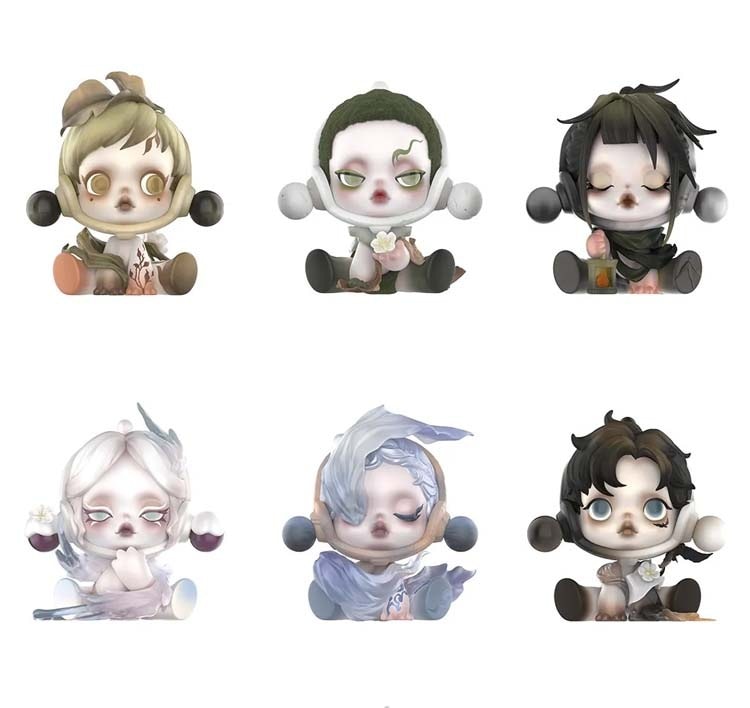 公式正規品POPMART SKULLPANDA コートヤードインク プラムシリーズ バッジ ガチャポン ブラインドボックス トレンディ 周辺機器 ギフト