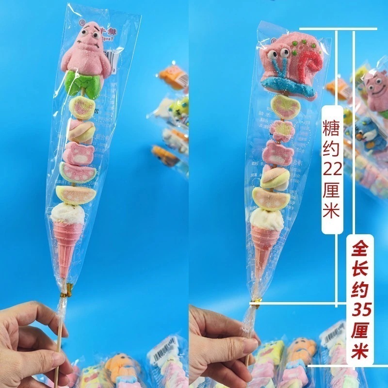 漫画のマシュマロミックスの長い紐砂糖漬けのハウズ動物ソフトキャンディーロリポップ お菓子 大人 子供 誕生日プレゼント
