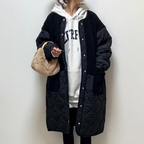 【ins超人気】 全3色シングルブレストラウンドネックカジュアル長袖中長無地中綿コート