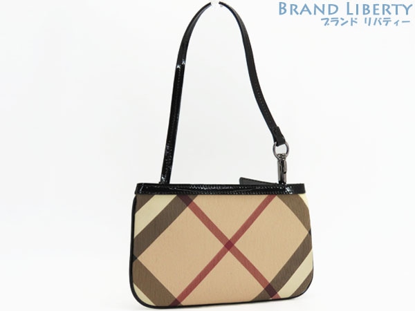 未使用バーバリーチェック柄ポーチアクセサリーポーチ小物入れハンドバッグ付属品ベージュブラック3489044 21,490円