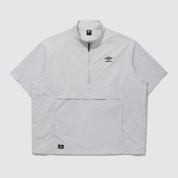 ジャケット PQA UQ223CWT42-WGR クラシック半袖スタンドネックアノラック / WHITE GREY