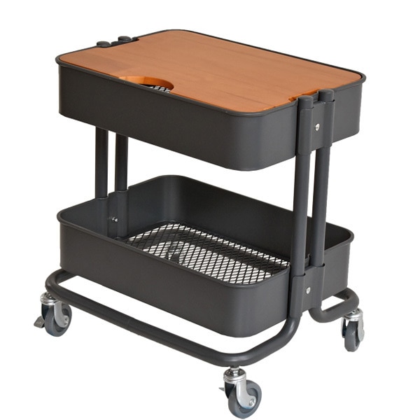 B.Bファニシング ROW-F2SGY グレイ ROSSINI [メッシュバスケットワゴン 2段 シンプル] メーカー直送